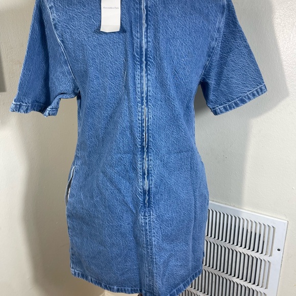 Abercrombie &Fitch Denim Shift Mini Dress Size SP - Picture 6 of 7